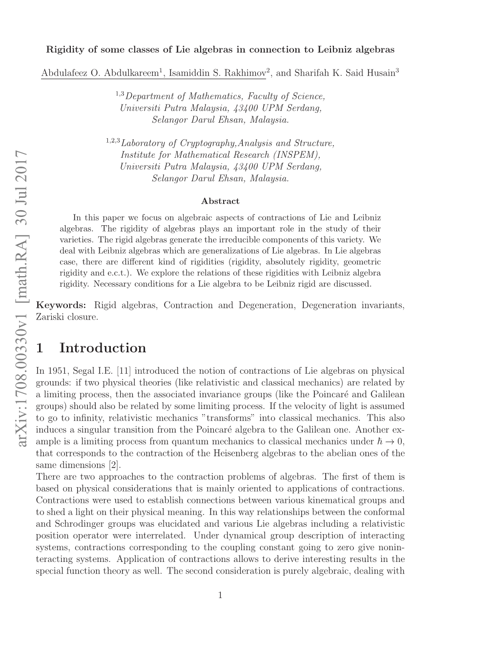 Rigidity of Some Classes of Lie Algebras in Connection to Leibniz