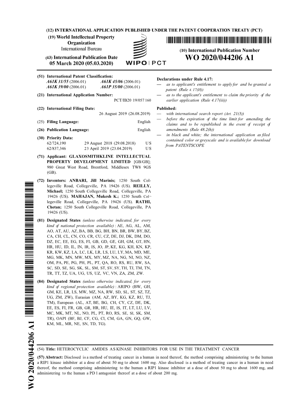 (51) International Patent Classification: Declarations Under Rule 4.17