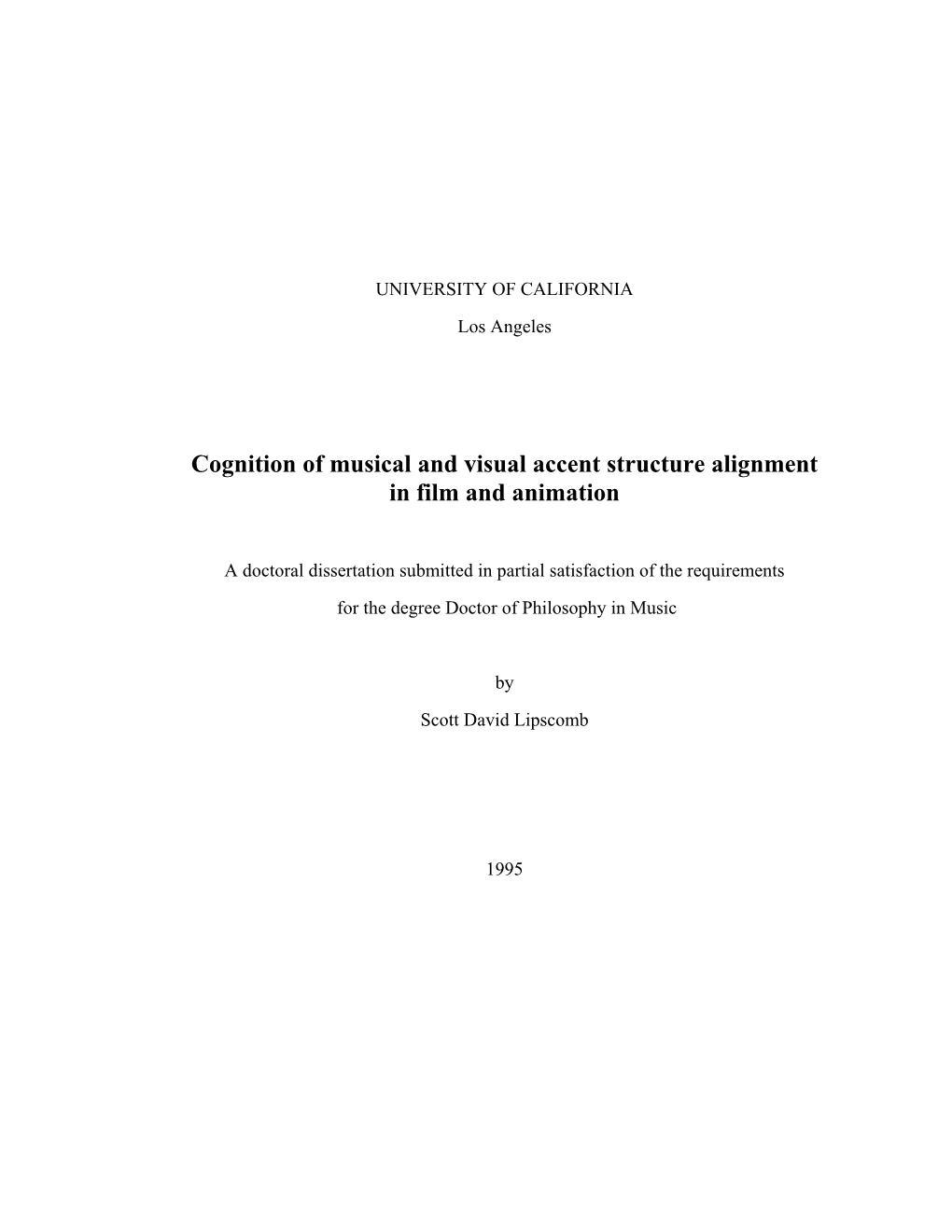 Cognition of Musical and Visual Accent Structure Alignment in Film and Animation