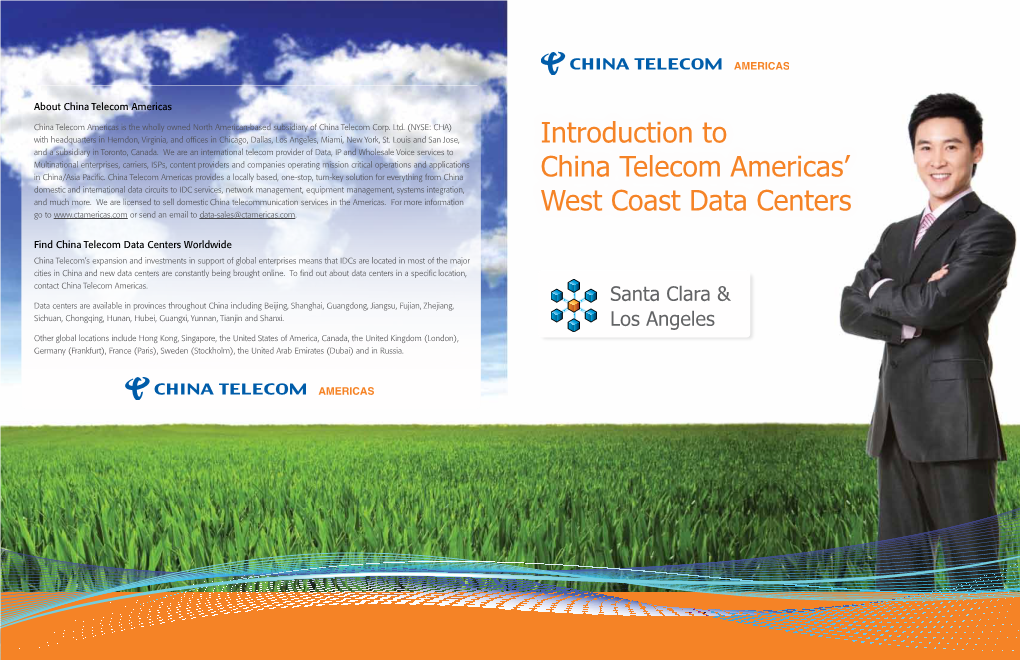 Introduction to China Telecom Americas' West Coast Data Centers