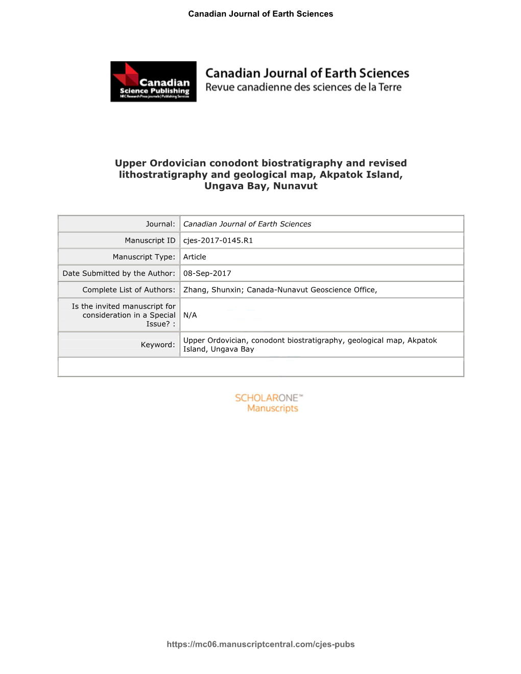 Upper Ordovician Conodont Biostratigraphy and Revised Lithostratigraphy and Geological Map, Akpatok Island, Ungava Bay, Nunavut