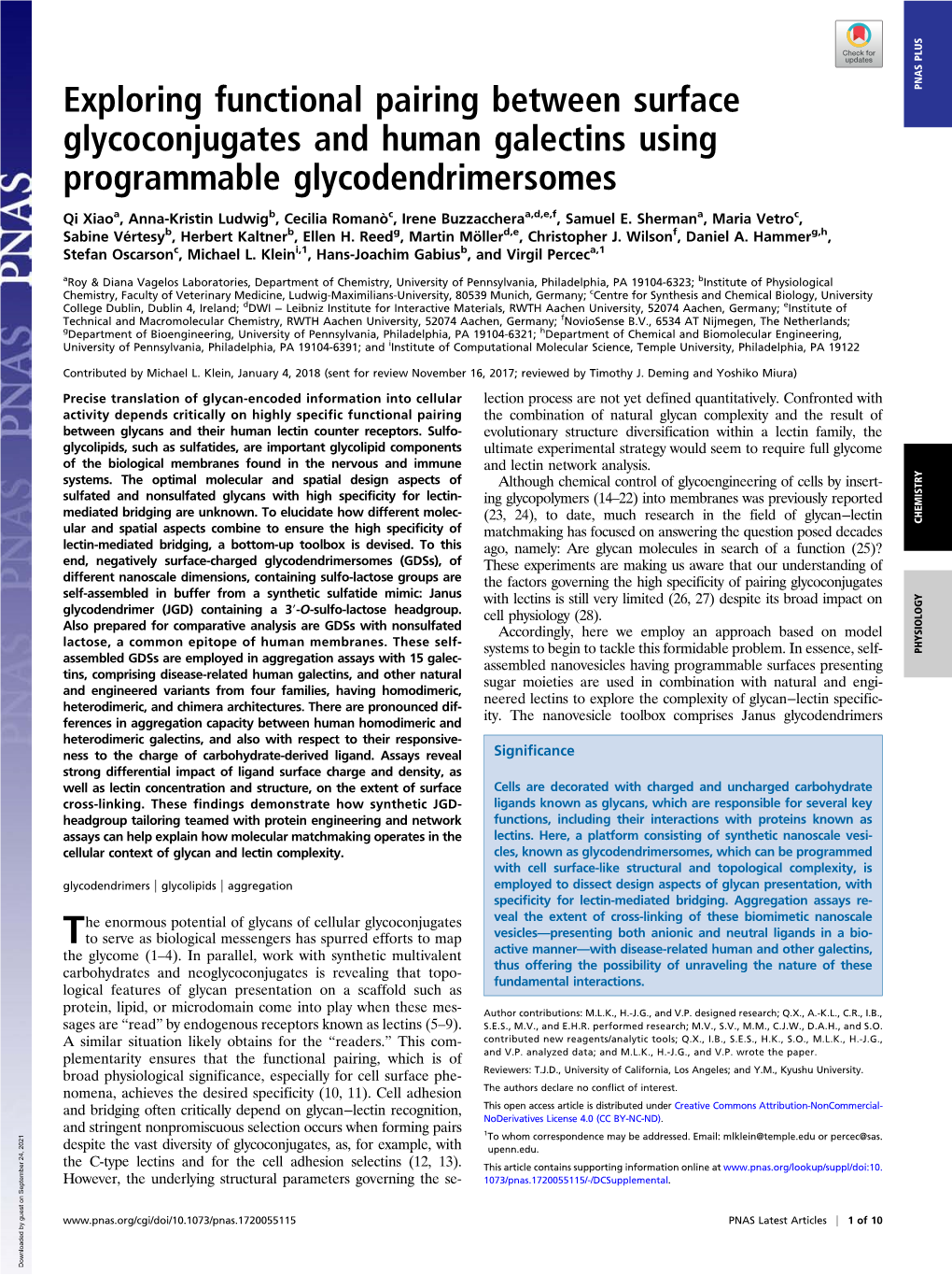 Exploring Functional Pairing Between Surface Glycoconjugates And