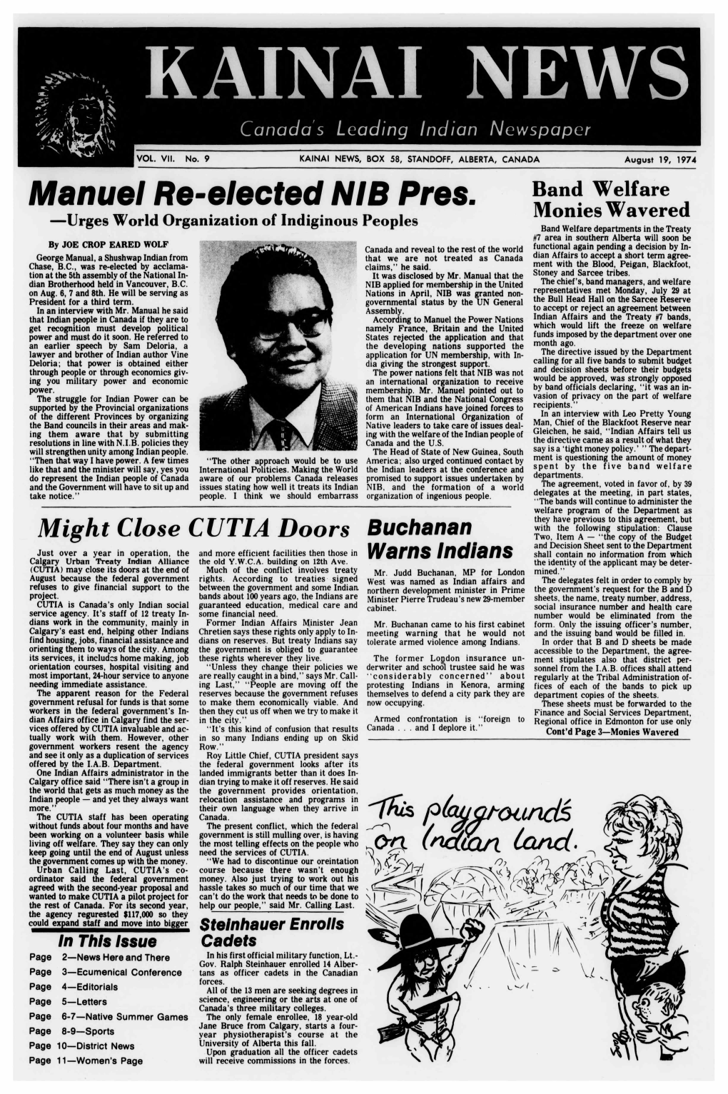 Manuel Re-Elected NIB Pres