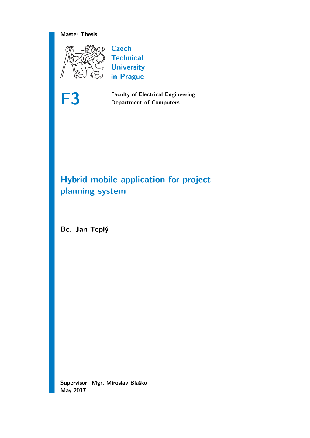 Hybrid Mobile Application for Project Planning System