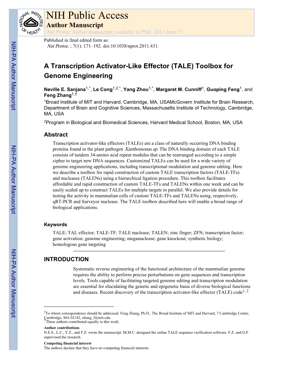 NIH Public Access Author Manuscript Nat Protoc