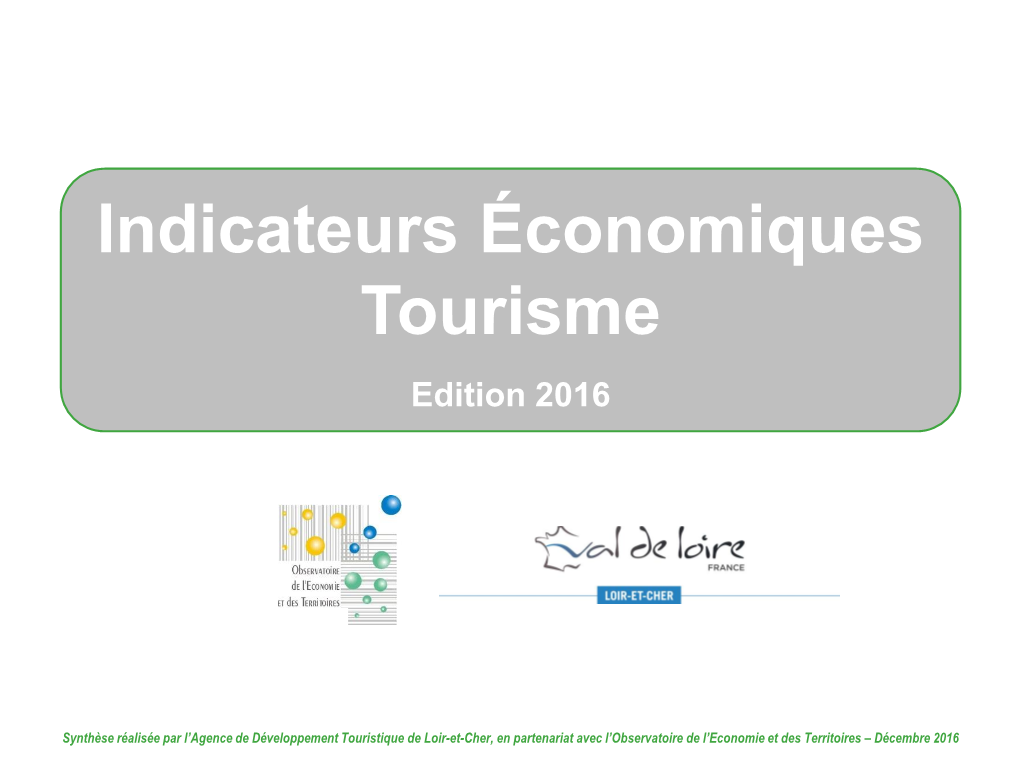 Indicateurs Économiques Tourisme