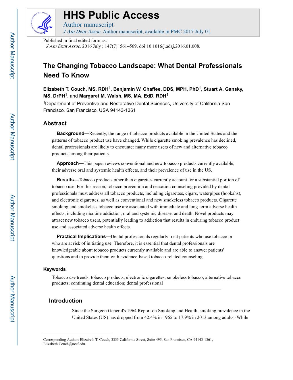 The Changing Tobacco Landscape: What Dental Professionals Need to Know