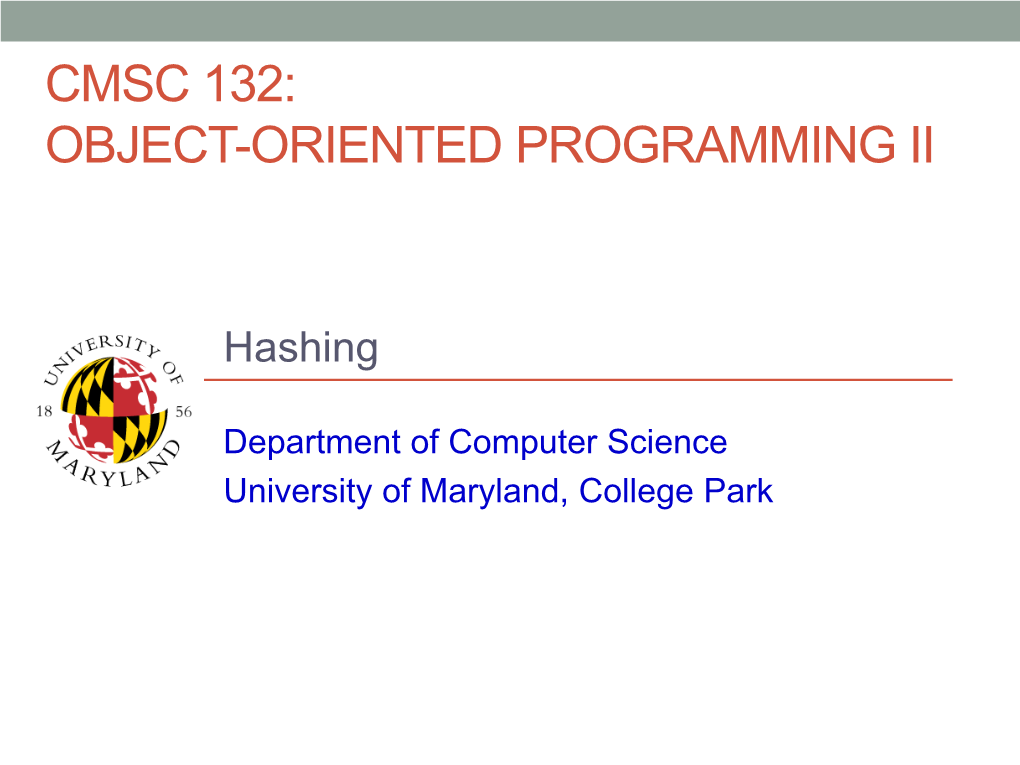 Cmsc 132: Object-Oriented Programming Ii
