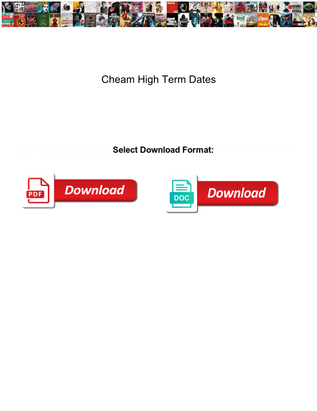 Cheam High Term Dates