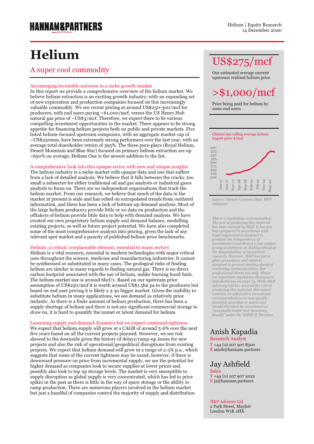 Helium | Equity Research 14 December 2020