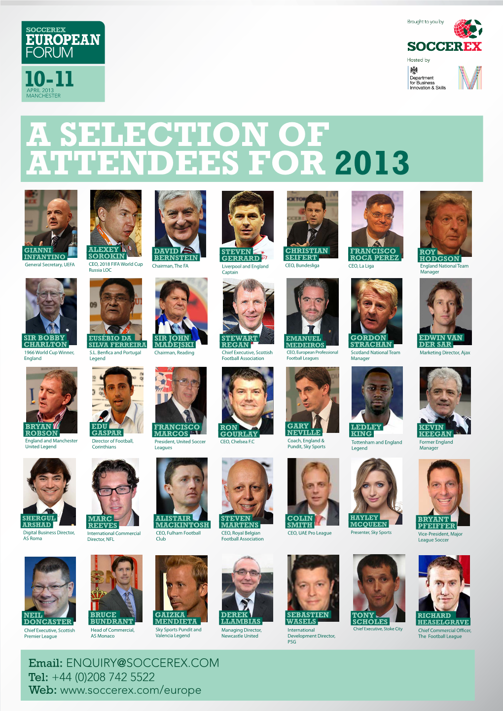 A Selection of Attendees for 2013