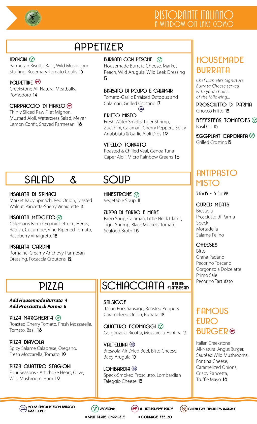 Appetizer Salad & Soup Pizza Schiacciata Italian