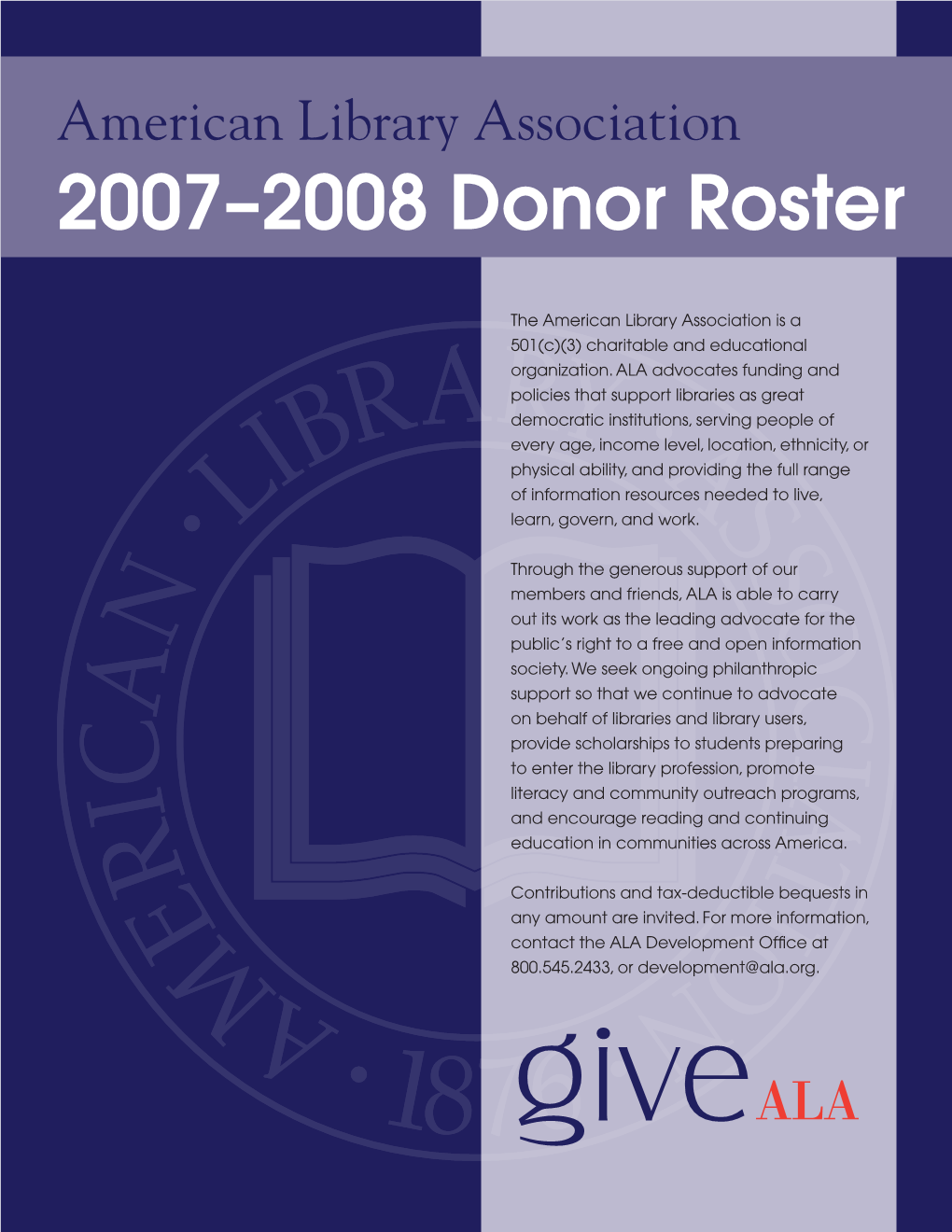 2007–2008 Donor Roster