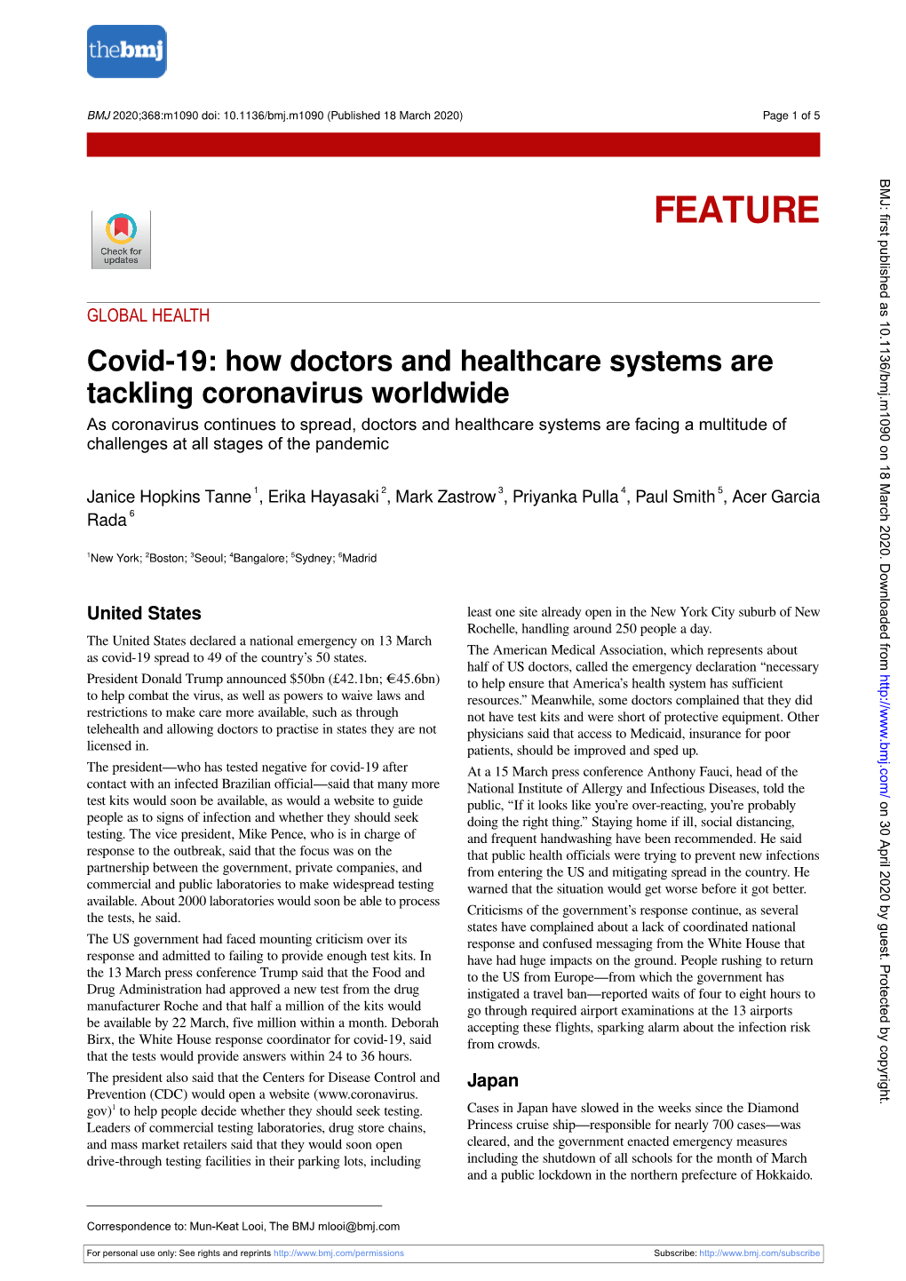 Covid-19: How Doctors and Healthcare Systems Are Tackling Coronavirus