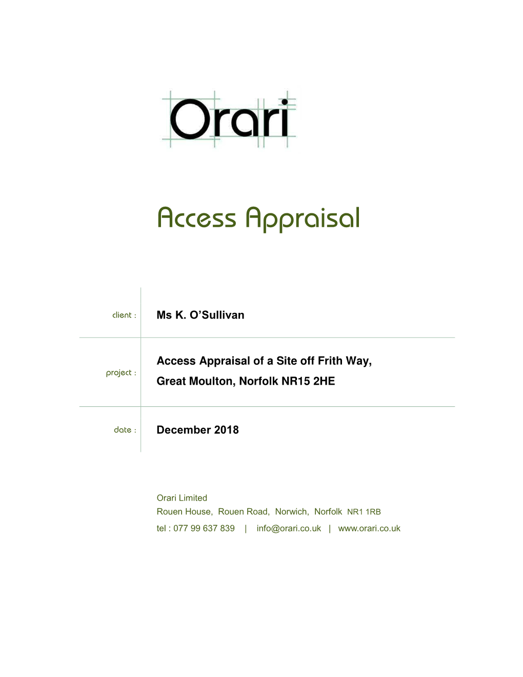 Orari-1893-Gt Moulton GNLP Access Appraisal