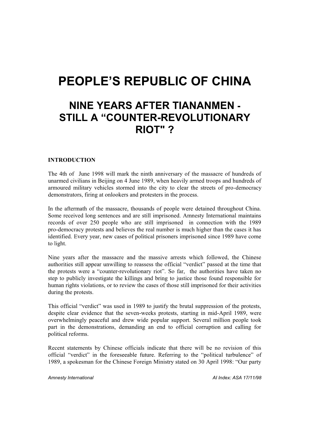 People's Republic of China