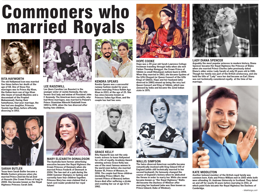 Commoners Who Married Royals