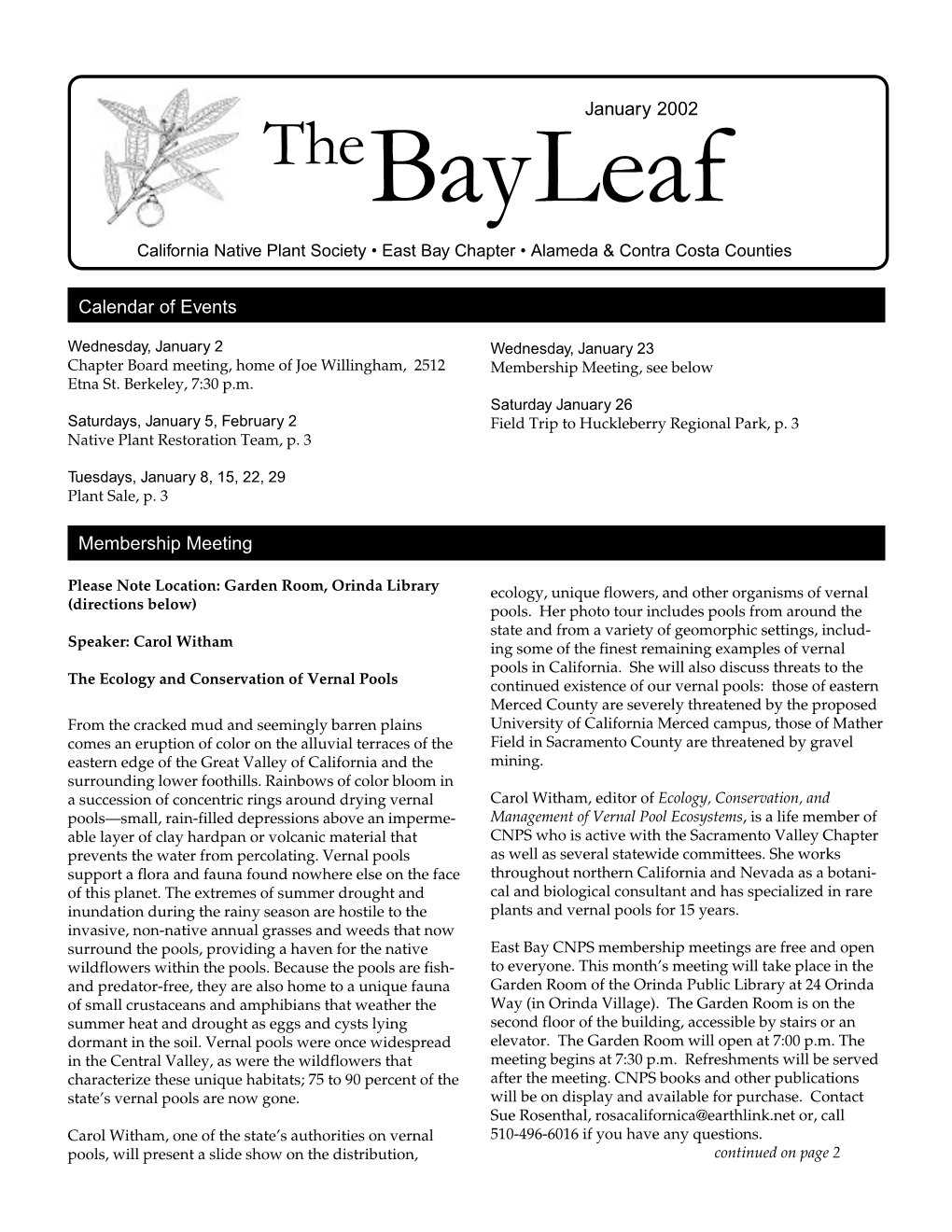 Bay Leaf July-August 2001