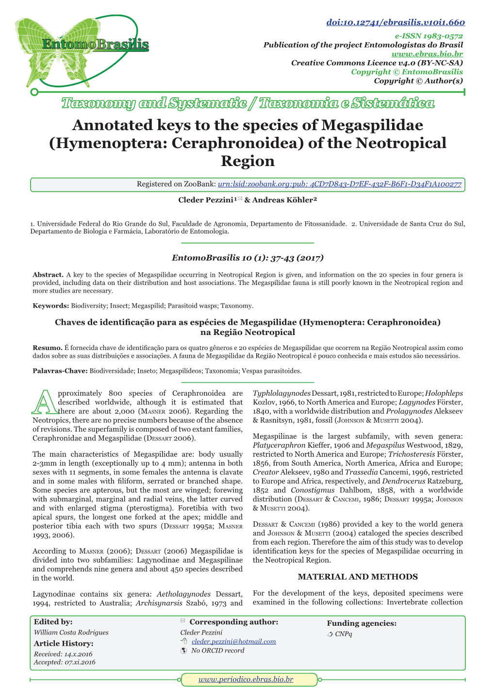 Hymenoptera: Ceraphronoidea) of the Neotropical Region