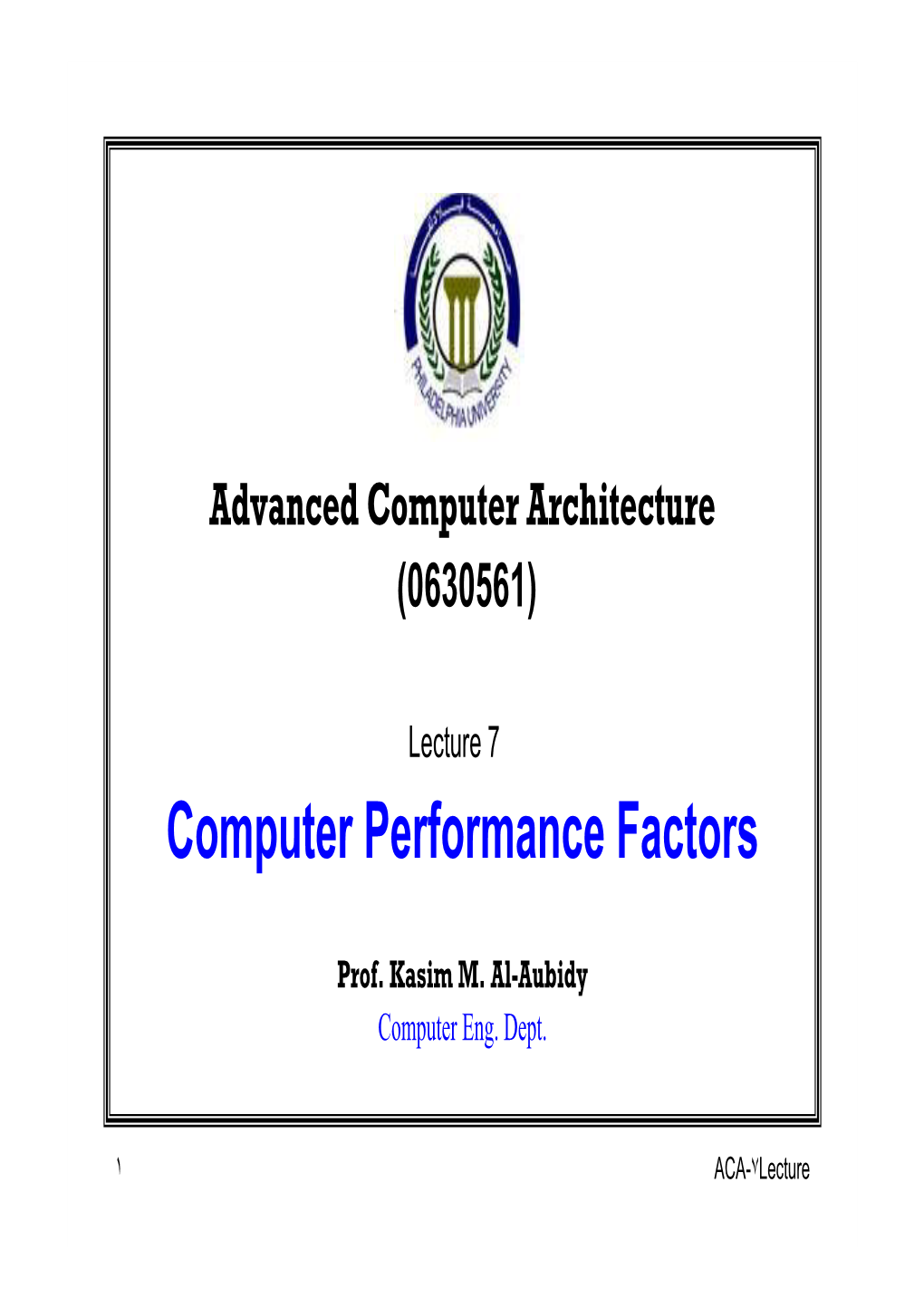 Computer Performance Factors