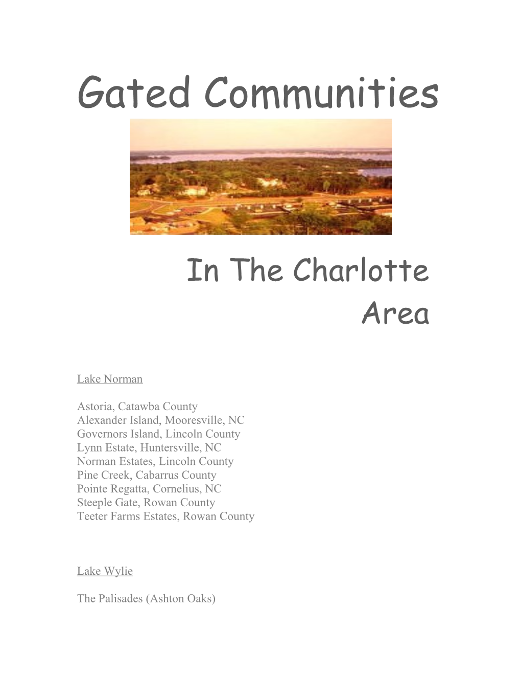 Charlotte Gated Communities