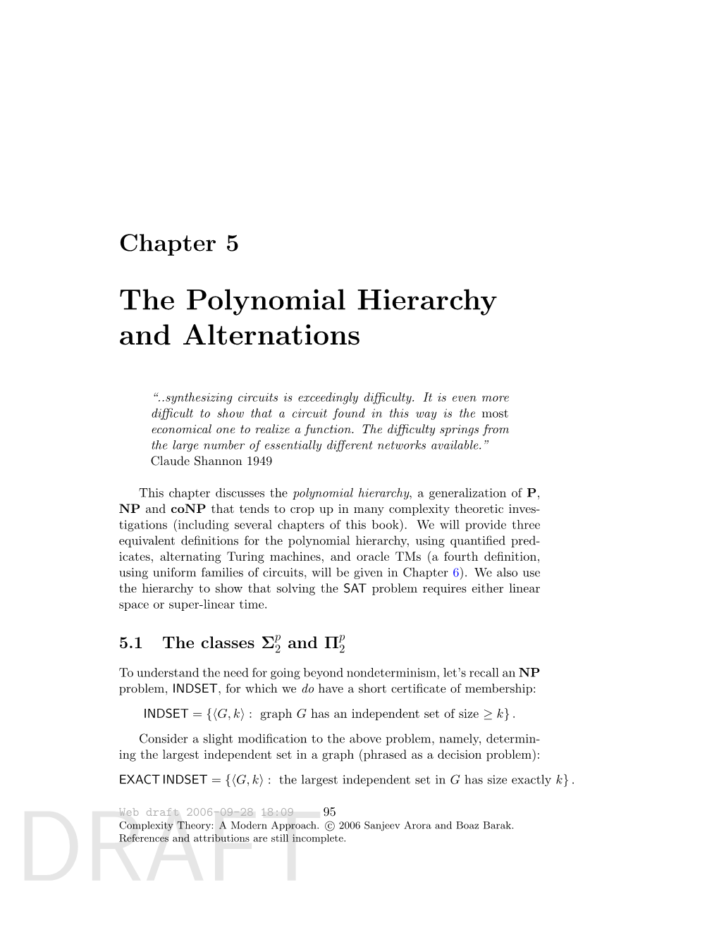 The Polynomial Hierarchy and Alternations