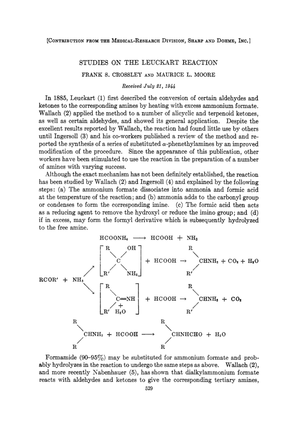 Journal of Organic Chemistry, 9, 5291 (1944)