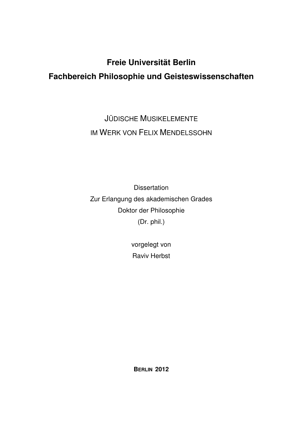 Freie Universität Berlin Fachbereich Philosophie Und Geisteswissenschaften