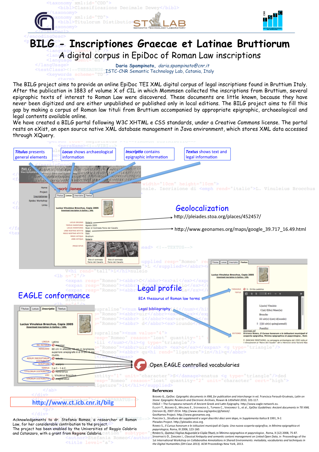 Inscriptiones Graecae Et Latinae Bruttiorum a Digital Corpus in Epidoc of Roman Law Inscriptions