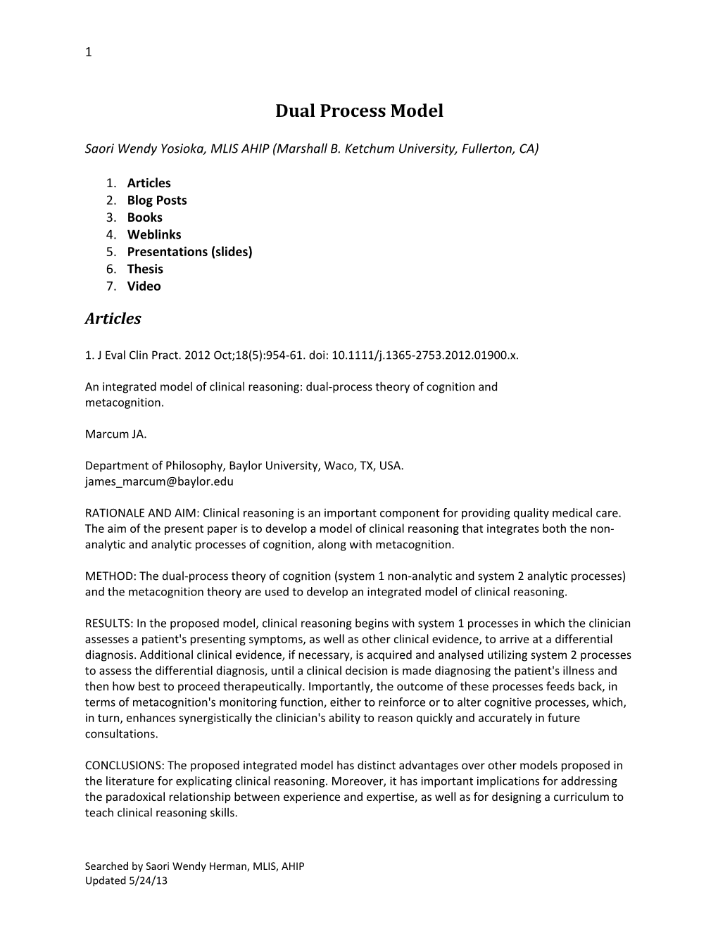 Dual Process Model