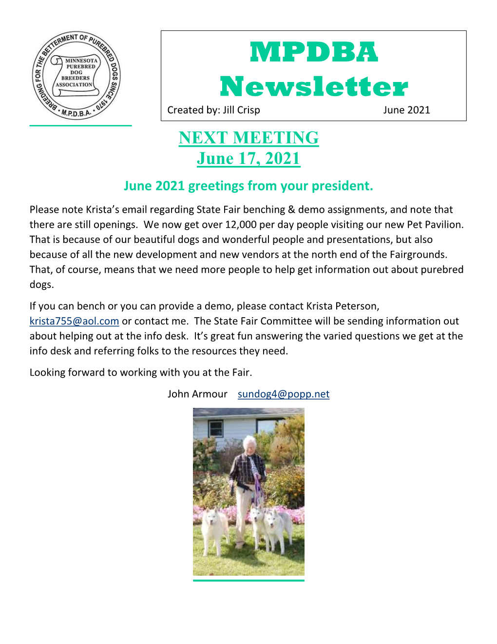 MPDBA Newsletter Created By: Jill Crisp June 2021