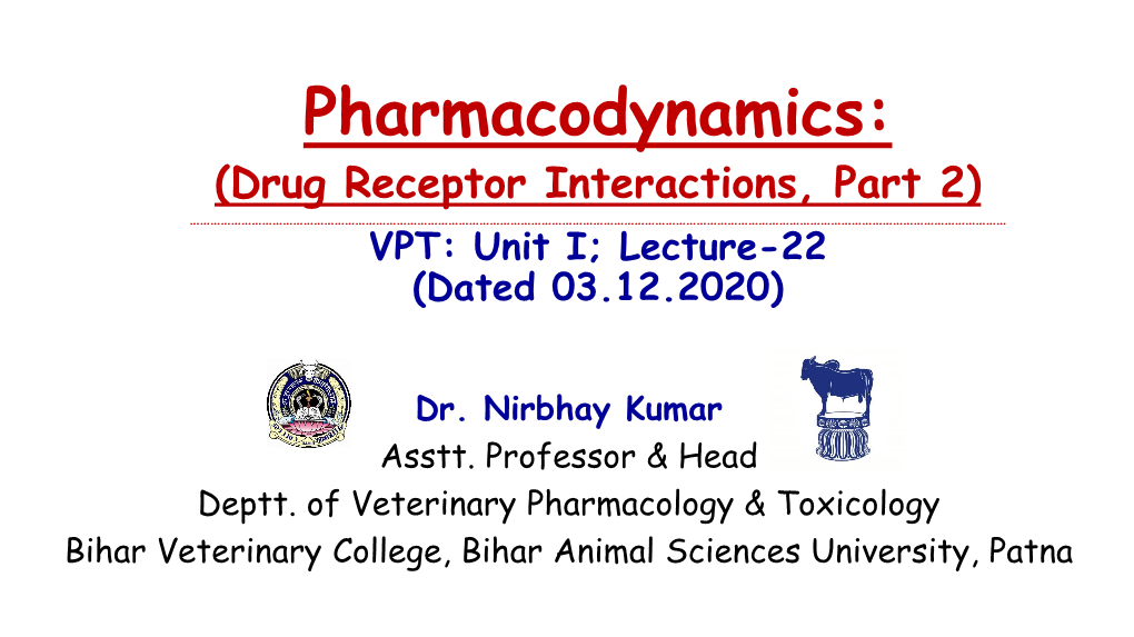 Pharmacodynamics Drug Receptor Interactions Part-2