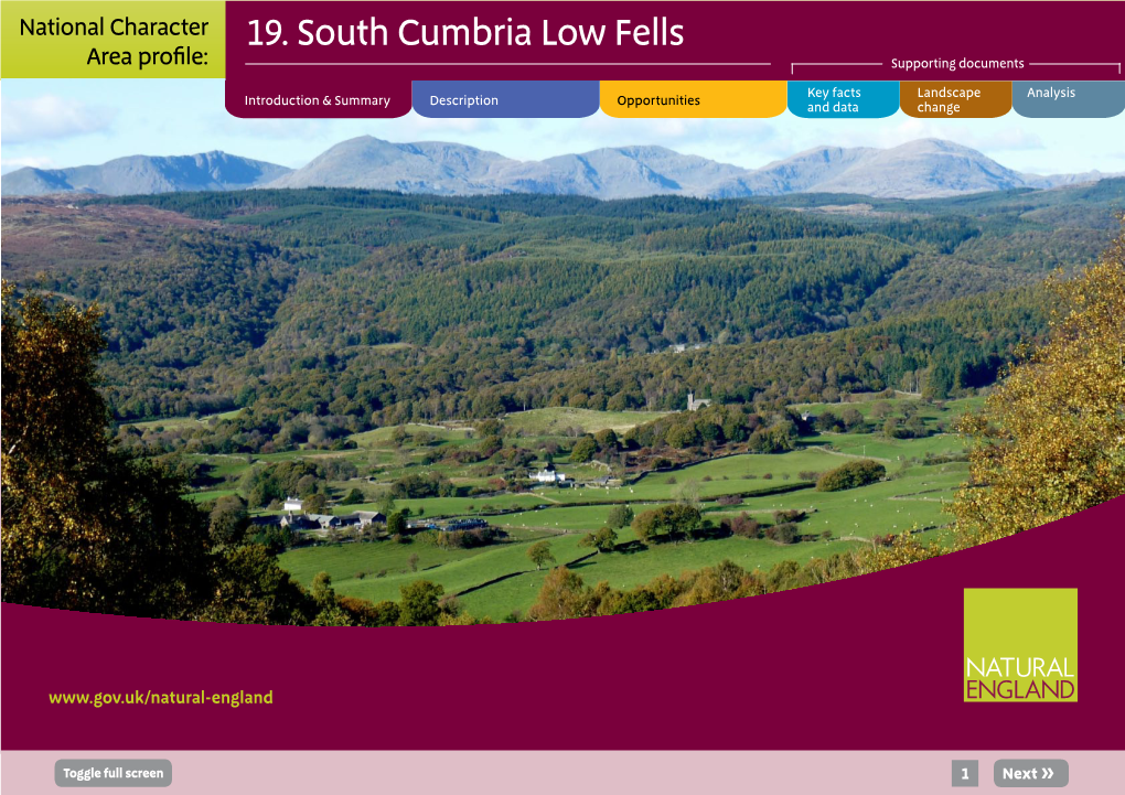 19. South Cumbria Low Fells Area Profile: Supporting Documents