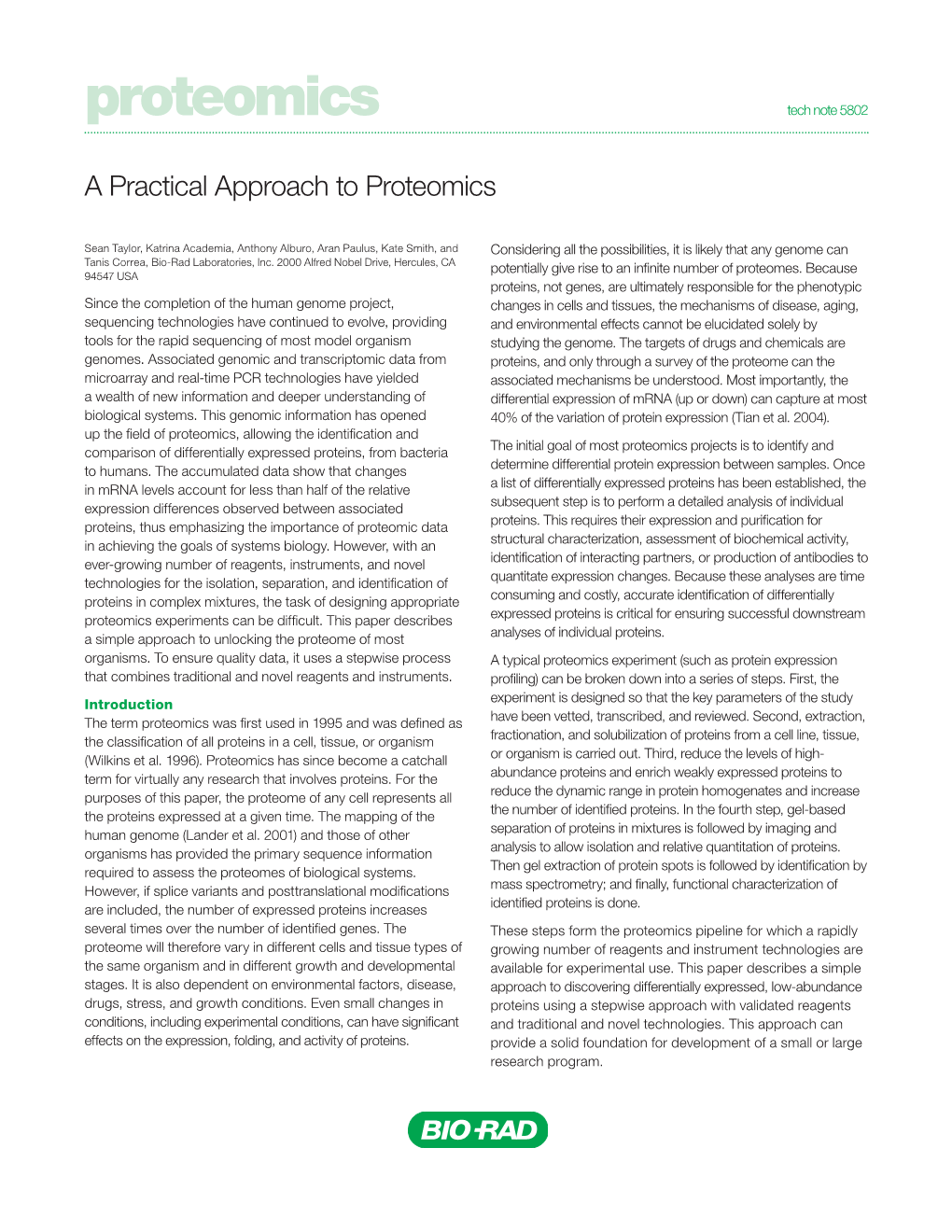 Proteomics Tech Note 5802