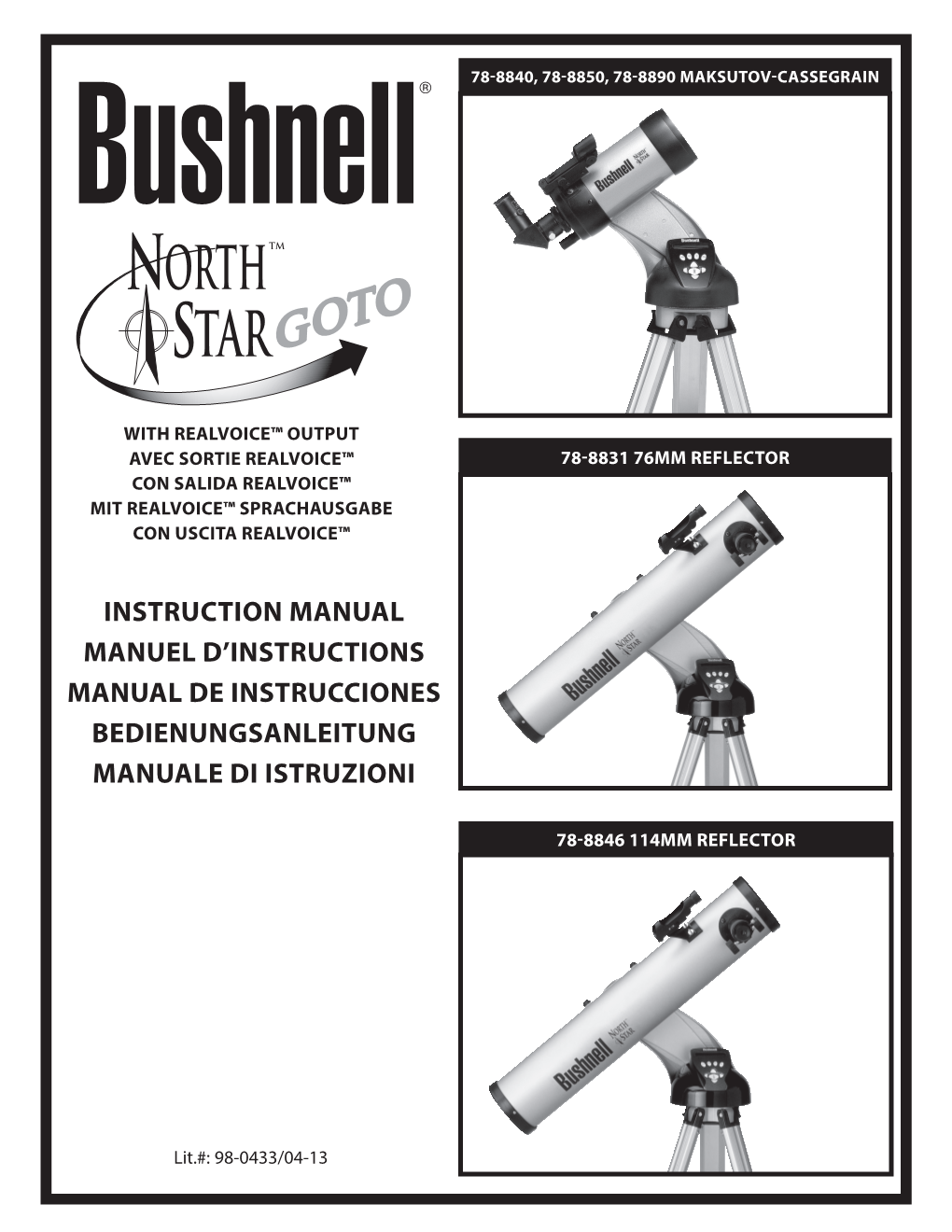 Instruction Manual Manuel D'instructions Manual De Instrucciones Bedienungsanleitung Manuale Di Istruzioni