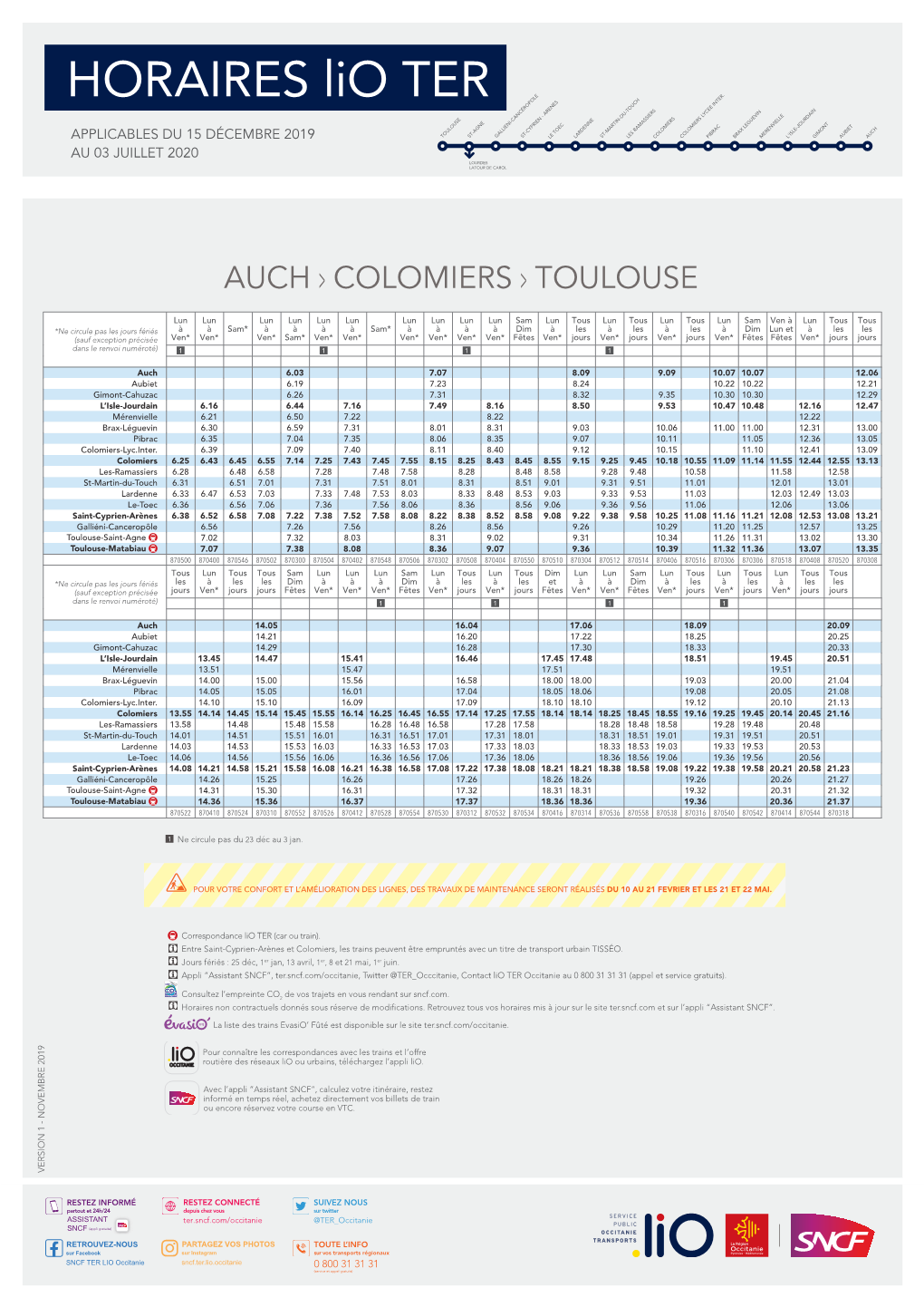 HORAIRES Lio TER