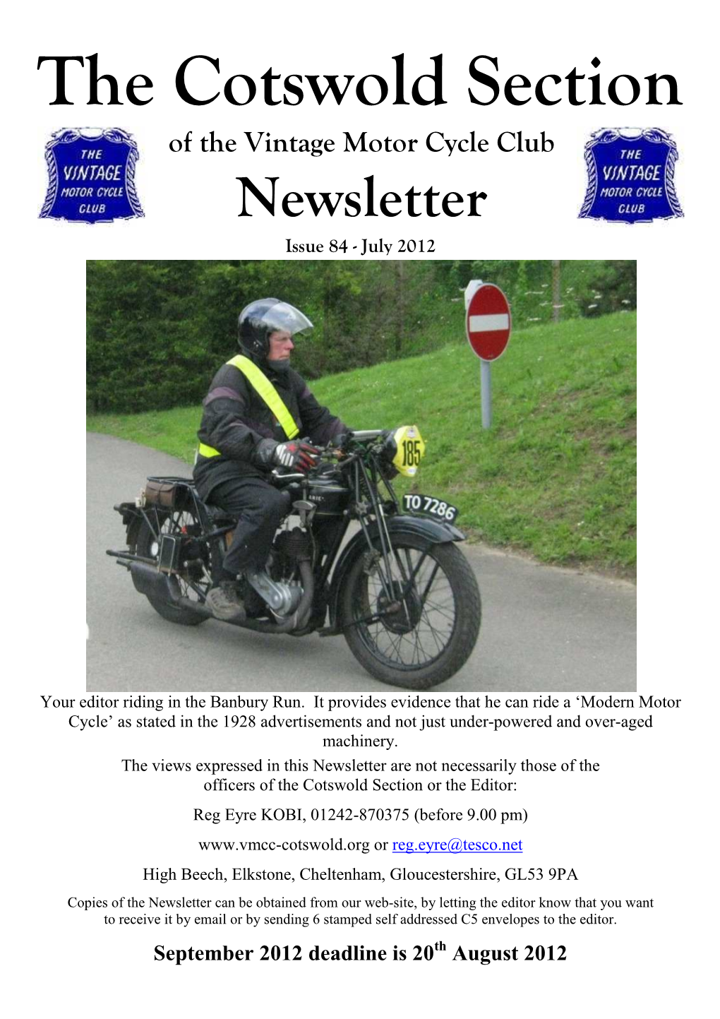 The Cotswold Section of the Vintage Motor Cycle Club