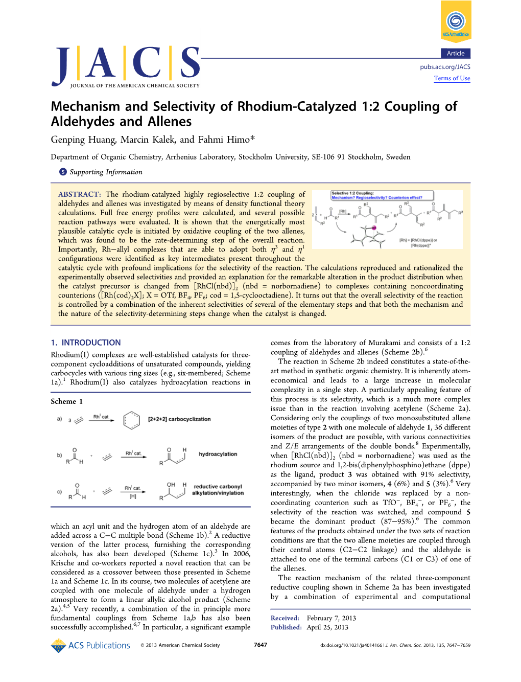 Mechanism and Selectivity of Rhodium-Catalyzed 1:2 Coupling Of