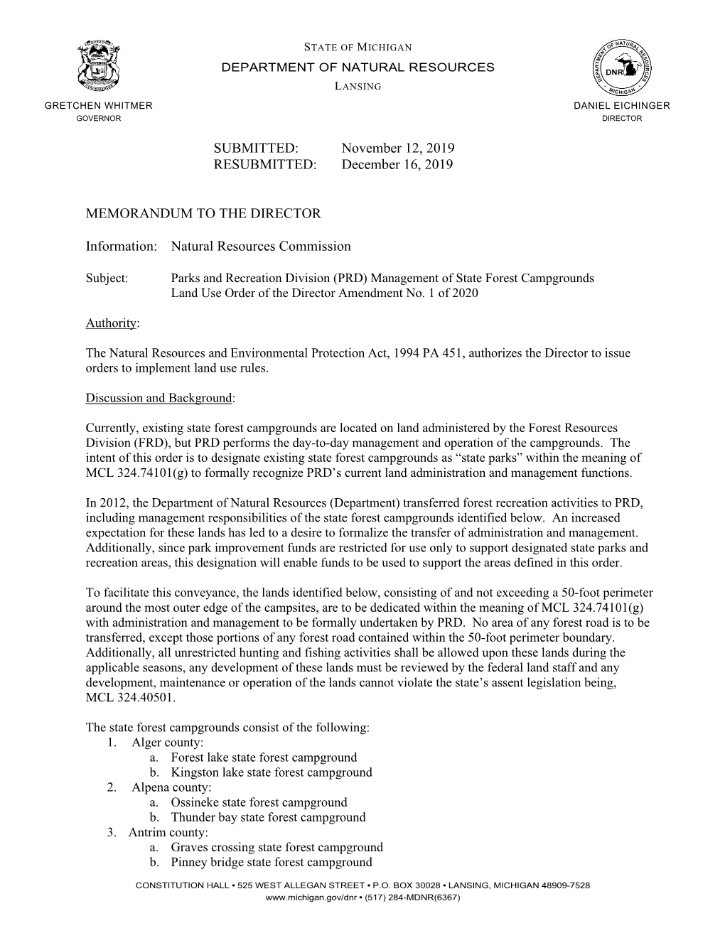 Approved Unsigned DNR NRC Memos January