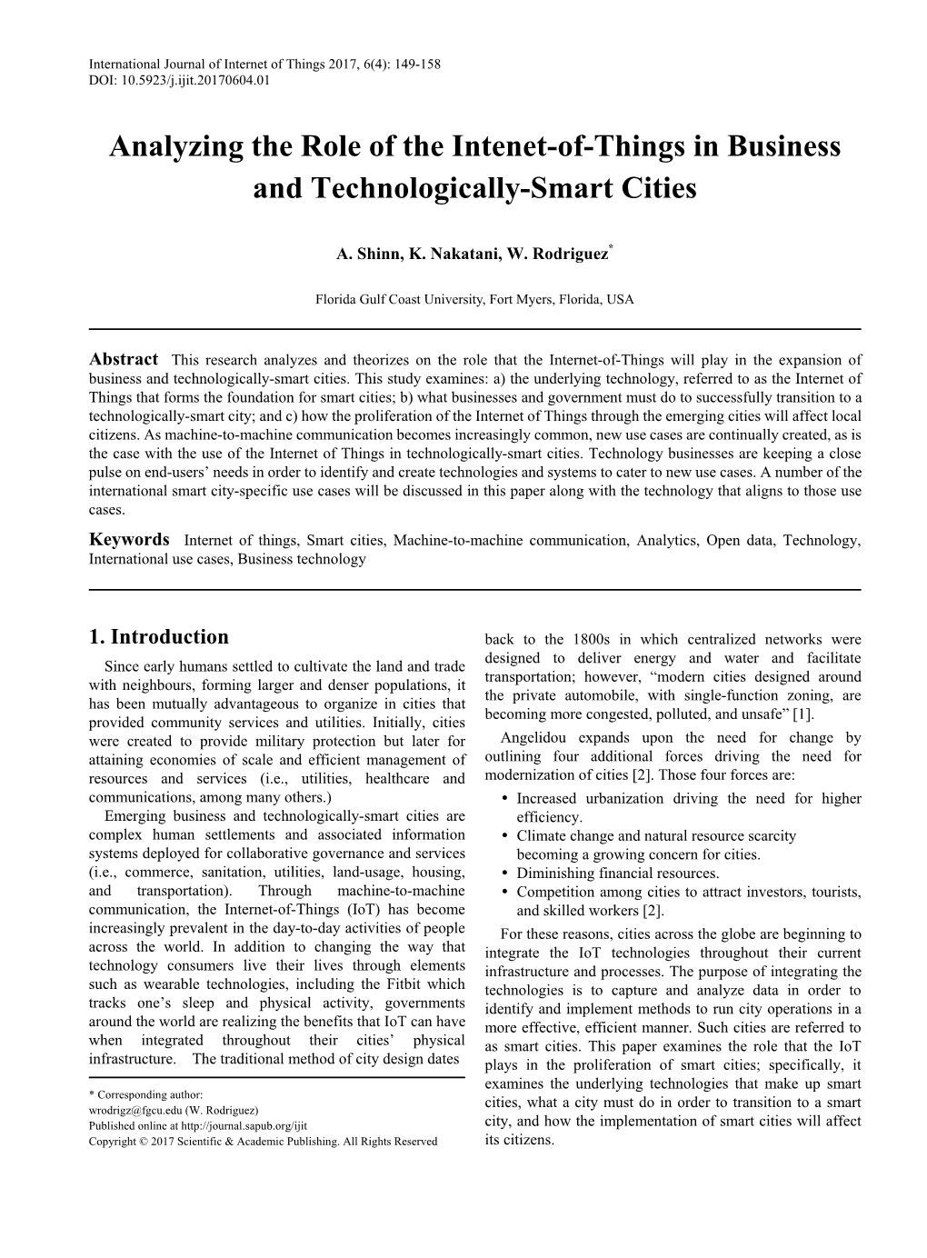 Internet of Things, Smart Cities, Machine-To-Machine Communication, Analytics, Open Data, Technology, International Use Cases, Business Technology