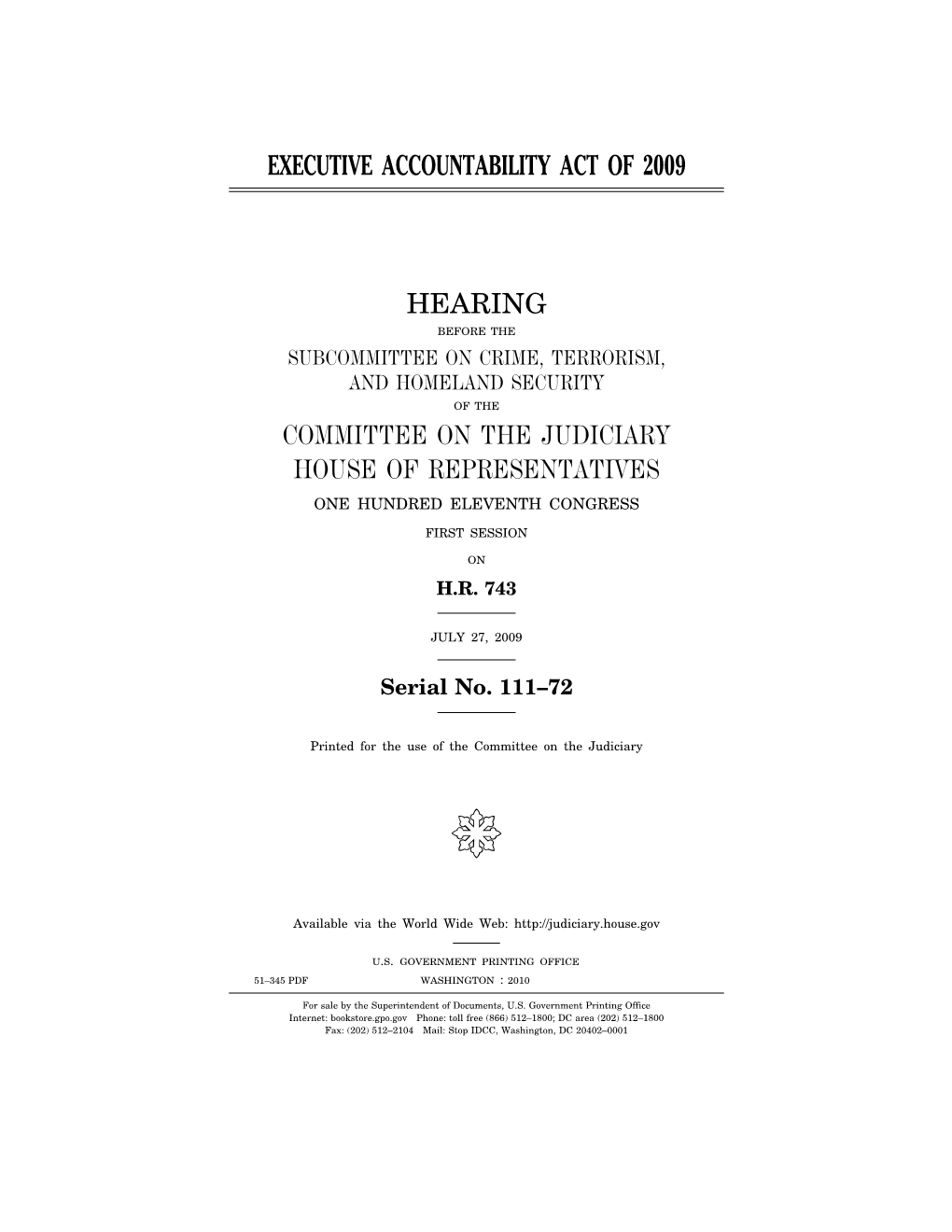 Executive Accountability Act of 2009