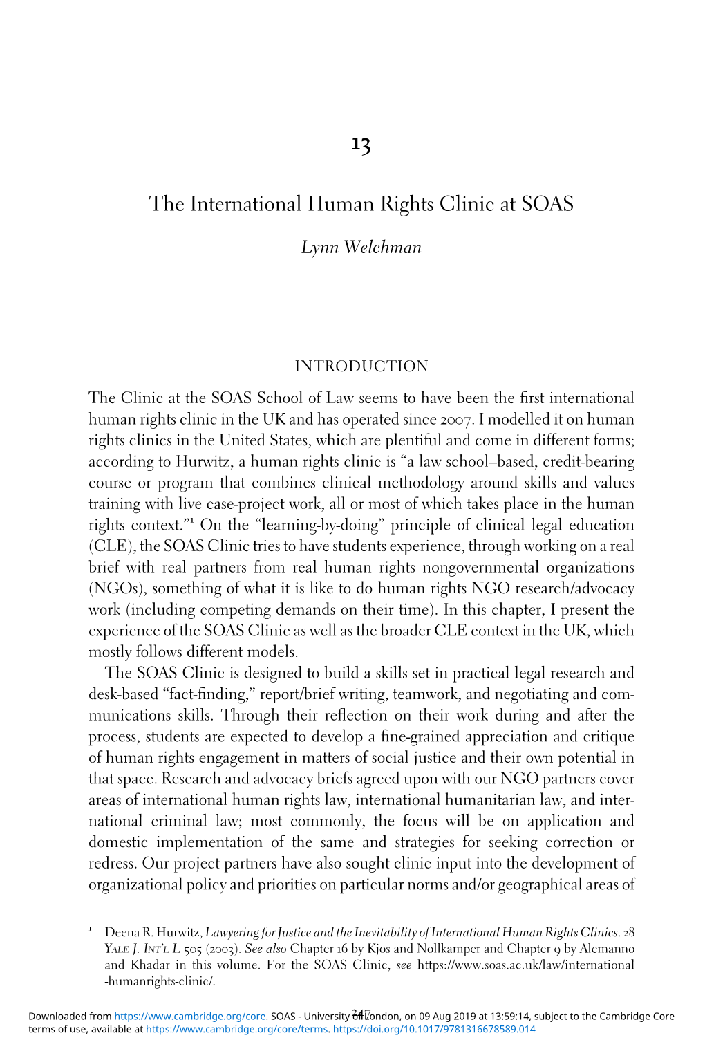 The International Human Rights Clinic at SOAS