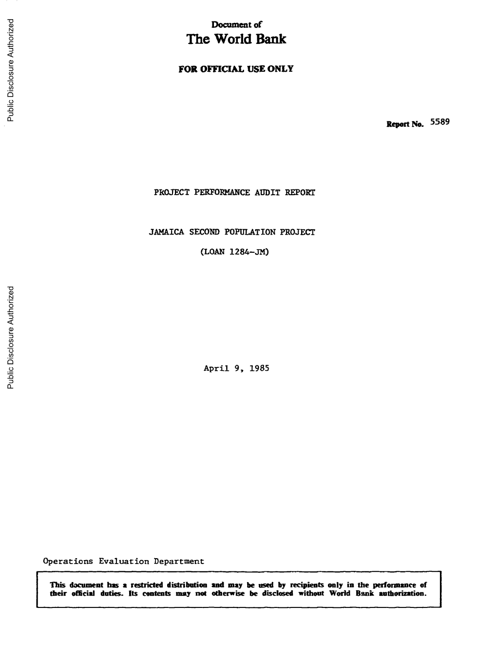 World Bank Document