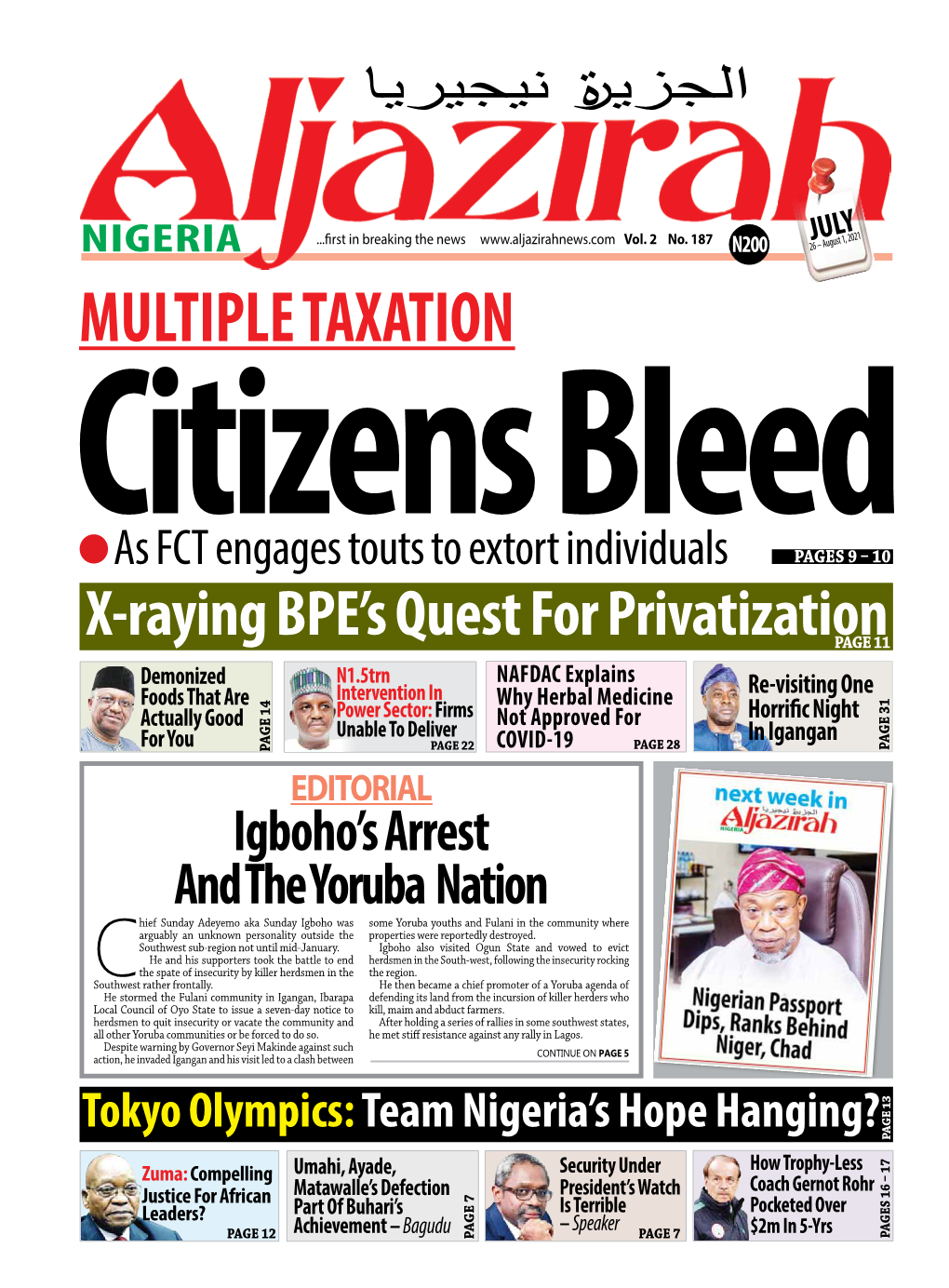 An Affiliate of Aljazirah Nigeria Newspapers