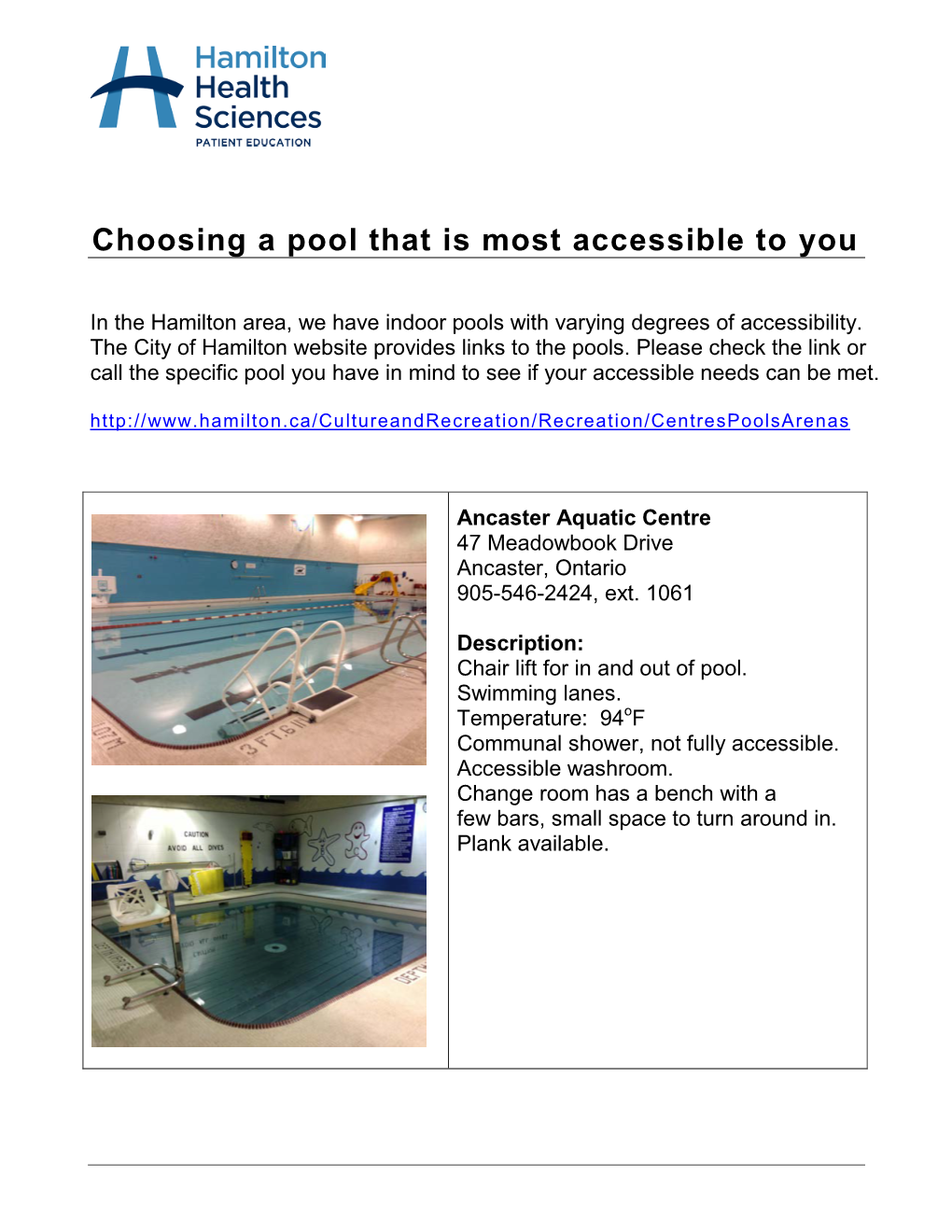 Accessible Pools