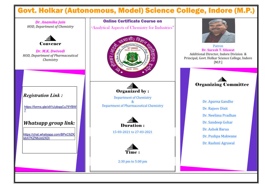 Govt. Holkar (Autonomous, Model) Science College, Indore (M.P.)