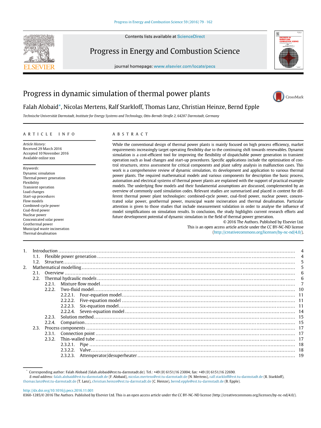 Progress in Dynamic Simulation of Thermal Power Plants