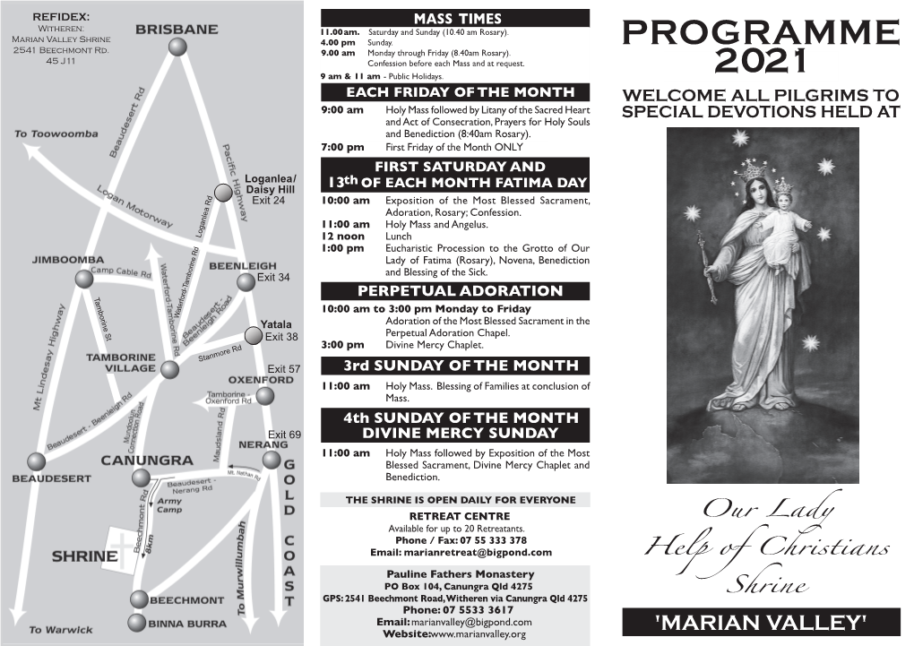 Marian Valley Programme 2021