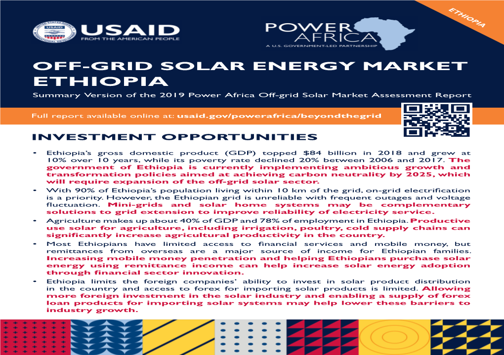 Off-Grid Solar Market Assessment Ethiopia