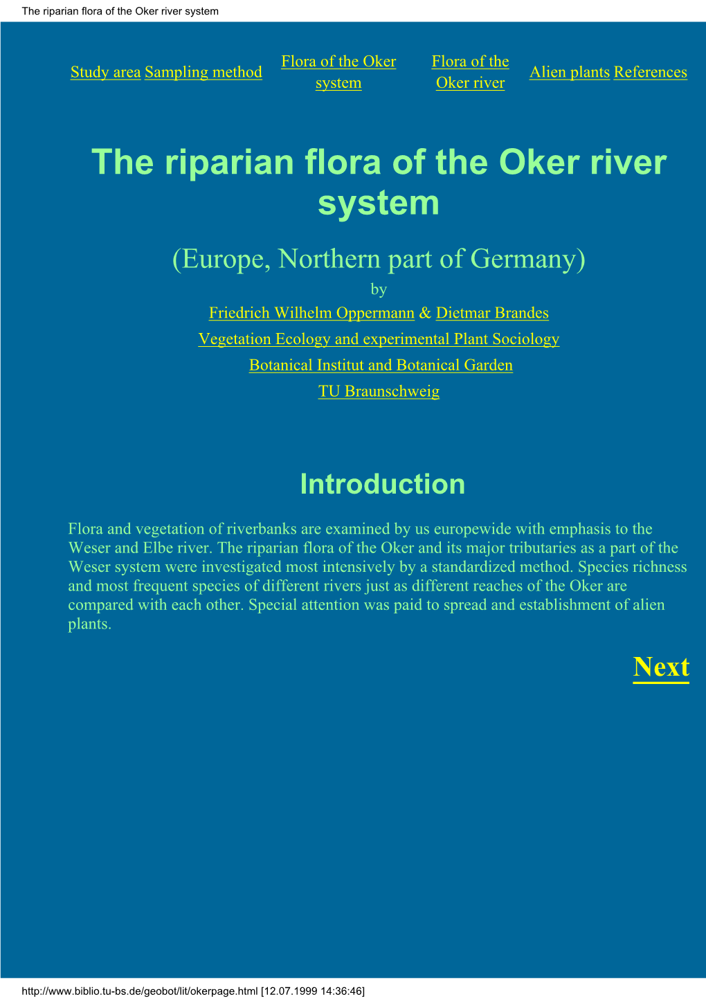 The Riparian Flora of the Oker River System